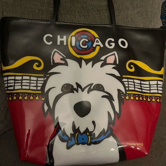 COPY - Marc Tetro Signature Tote Bag in Rare Limited Edition Chicago Westie Pri… - Picture 3 of 3